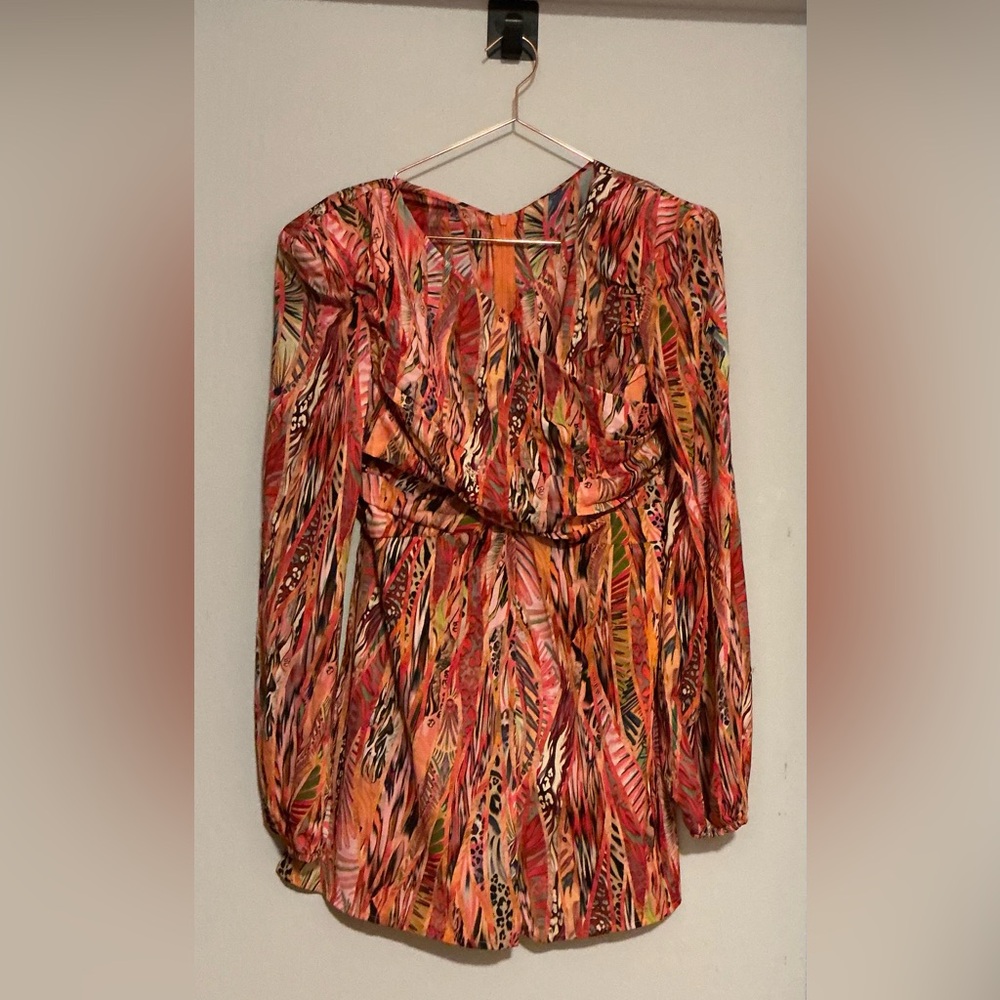 Animal print satin romper